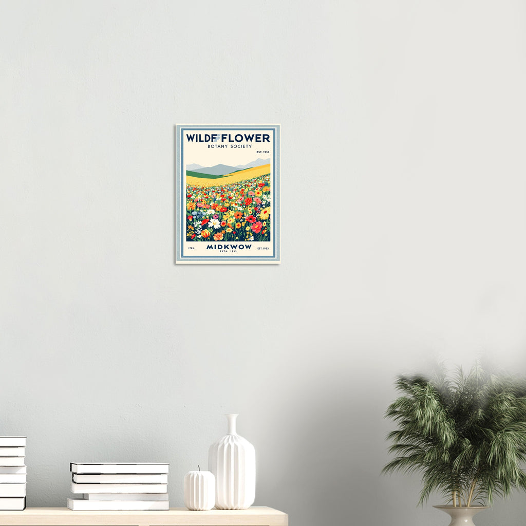 Wildflower Meadow Vintage Travel Poster Art Print — detail view | Wild Thread Co