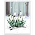 Snowdrop February First Flowers Framed Art Print — detail view | Wild Thread Co