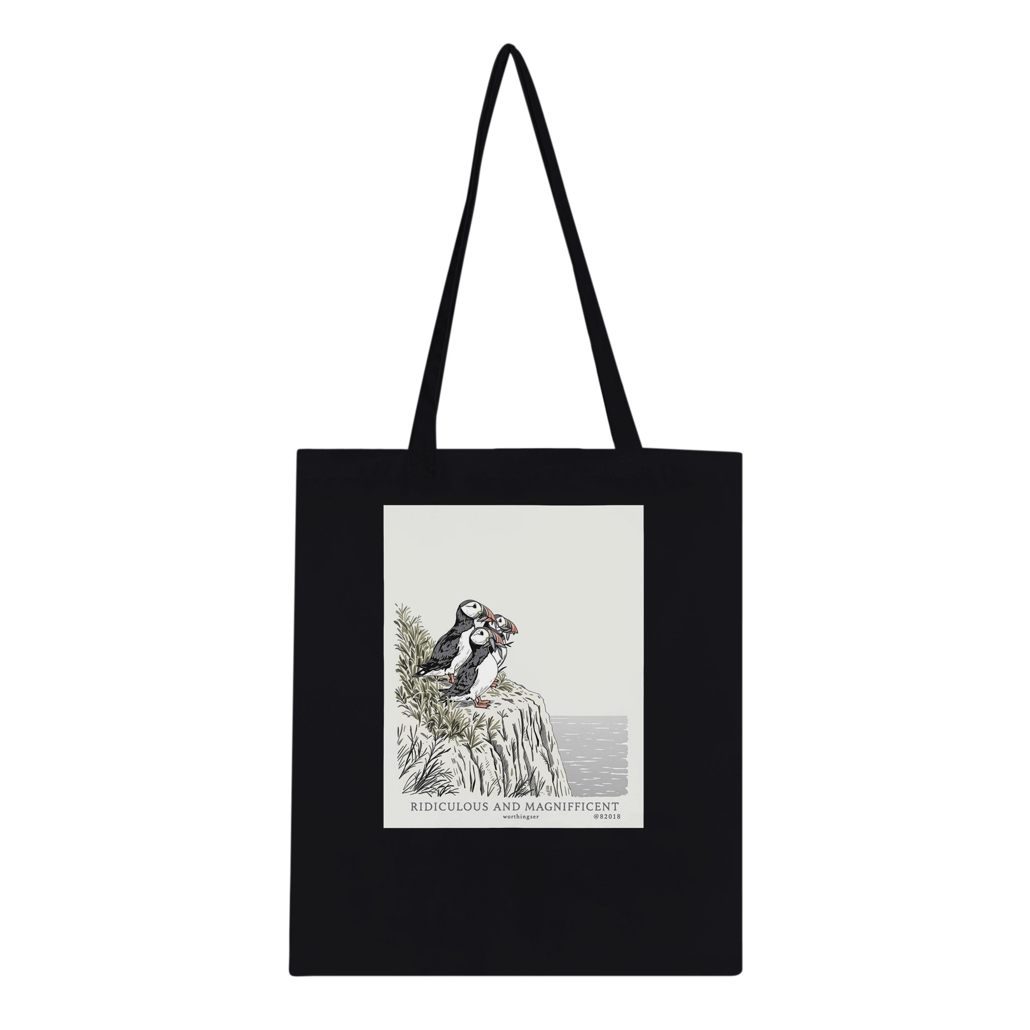 Puffin Colony Tote Bag Cotton Shopper UK — Tote Bag | Wild Thread Co