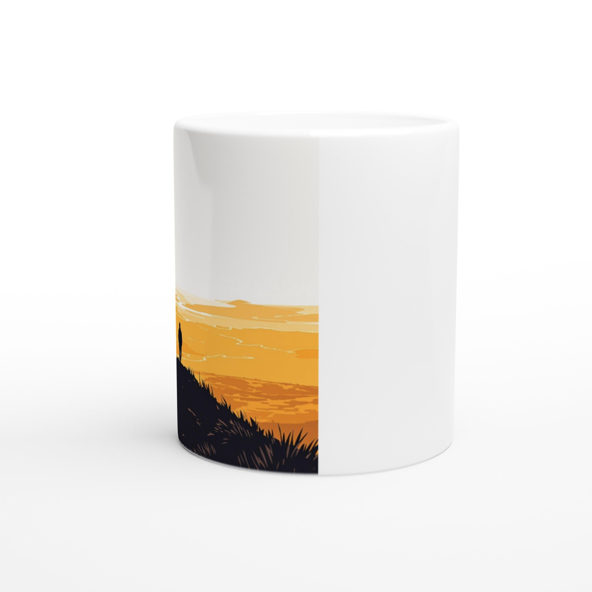 Golden Hour Hilltop Long Shadow Mug — detail view | Wild Thread Co