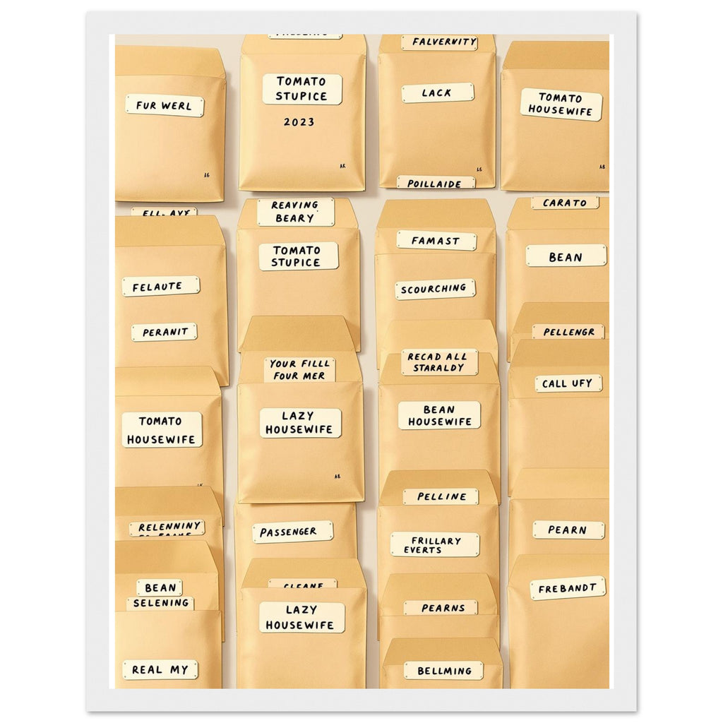 Seed Saving Library Envelopes Framed Print Wall Art Ready to Hang UK Framed Art Print — detail view | Wild Thread Co