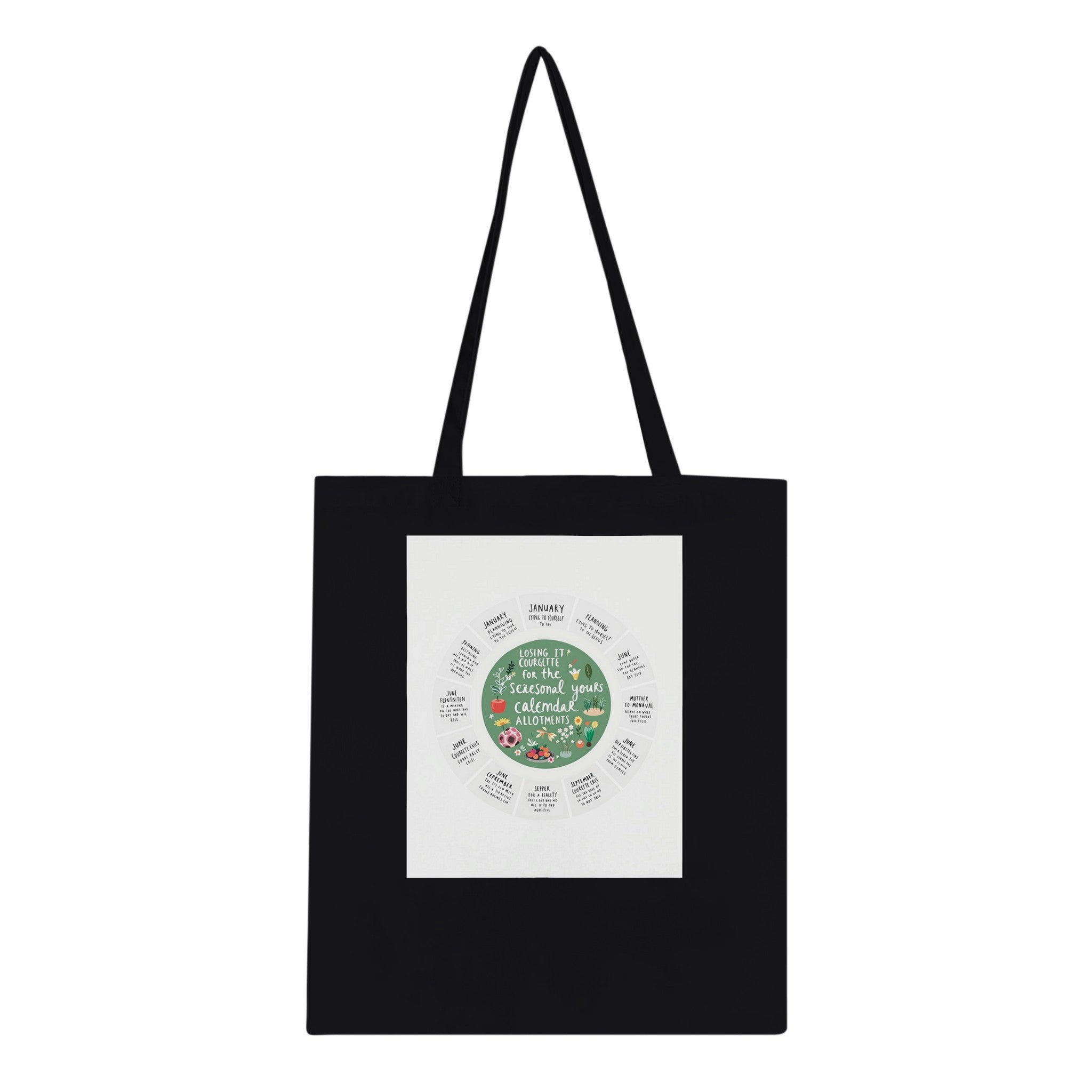 Allotment Circular Seasonal Calendar Tote Bag Cotton Shopper UK — Tote Bag | Wild Thread Co