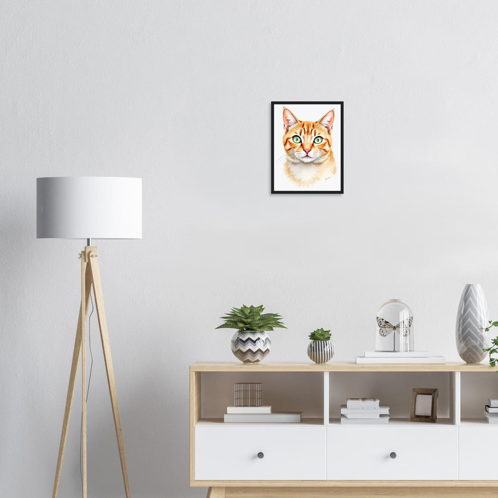 Ginger Tabby Portrait Framed Print Wall Art Ready to Hang UK — Framed Art Print | Wild Thread Co