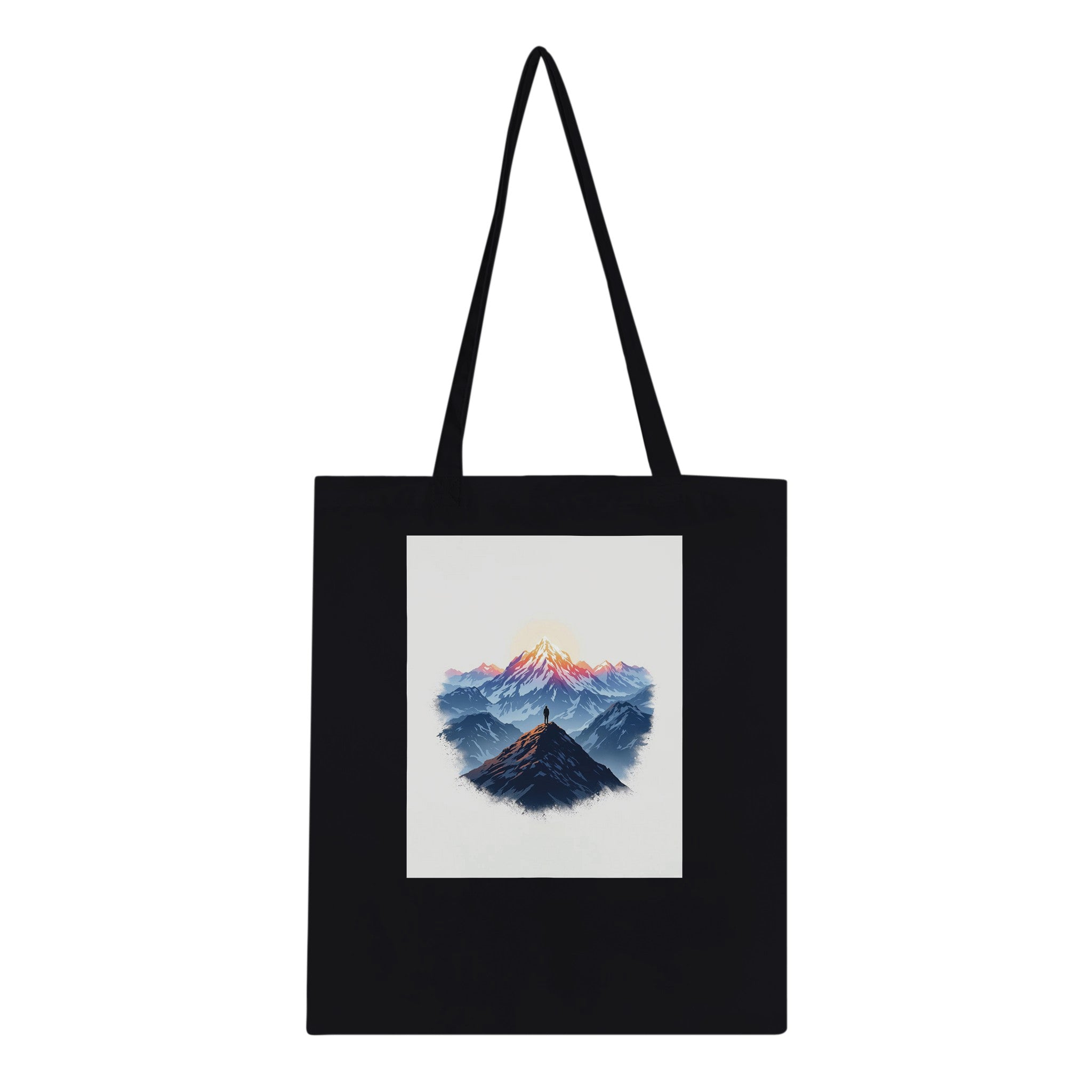 New Day Mountain Light Alpenglow Tote Bag Cotton Shopper UK Tote Bag — detail view | Wild Thread Co