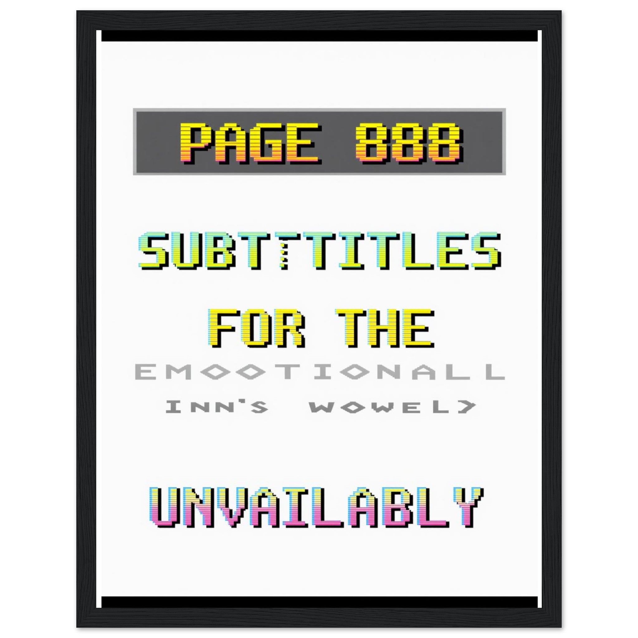 Ceefax Teletext Nostalgia — Framed Art Print | Wild Thread Co UK