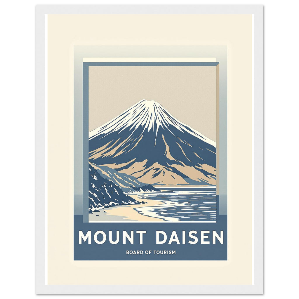 Mount Daisen Vintage Travel Poster Framed Art Print — detail view | Wild Thread Co