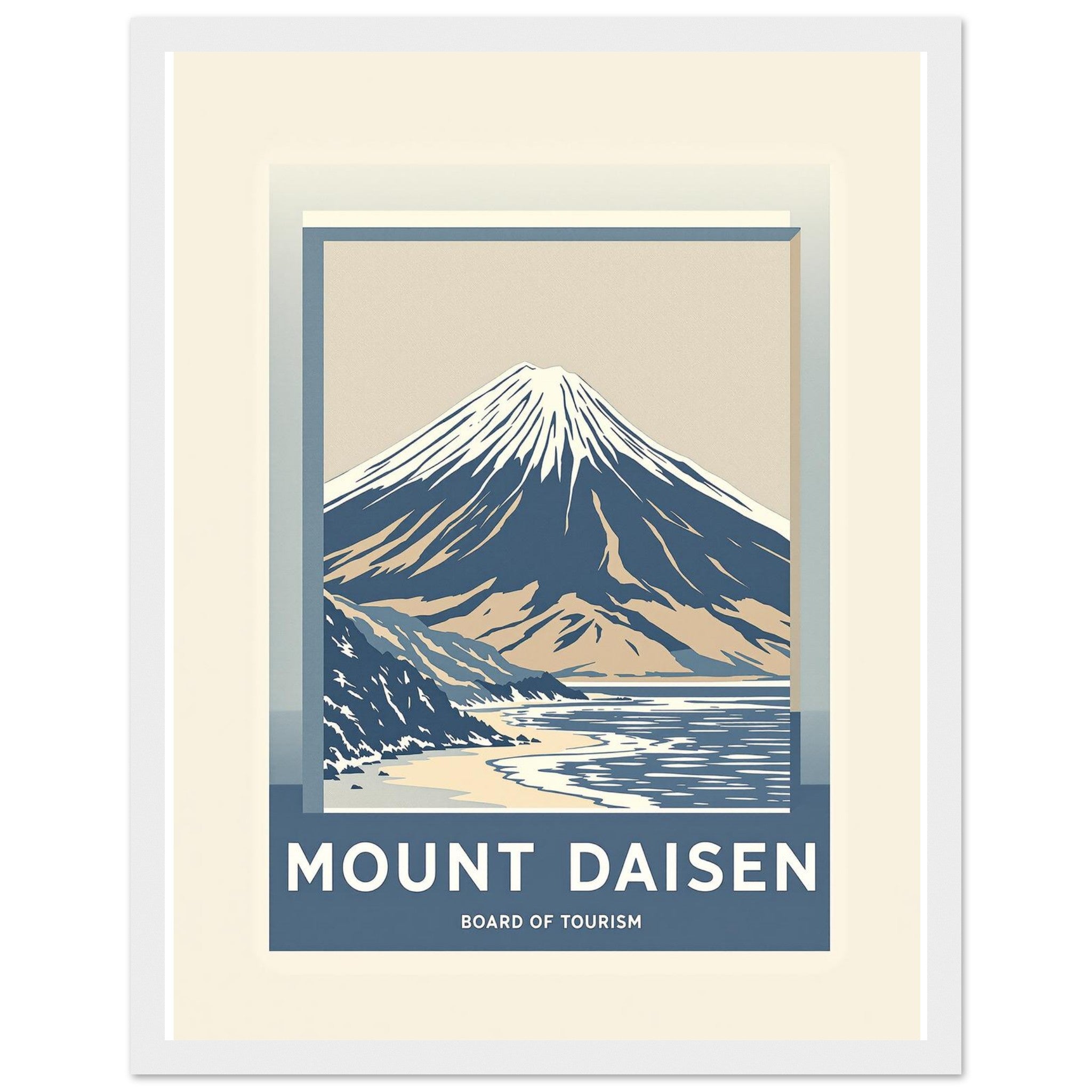 Mount Daisen Vintage Travel Poster Framed Art Print — detail view | Wild Thread Co