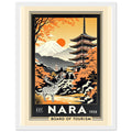 Nara Vintage Travel Poster Framed Art Print — detail view | Wild Thread Co