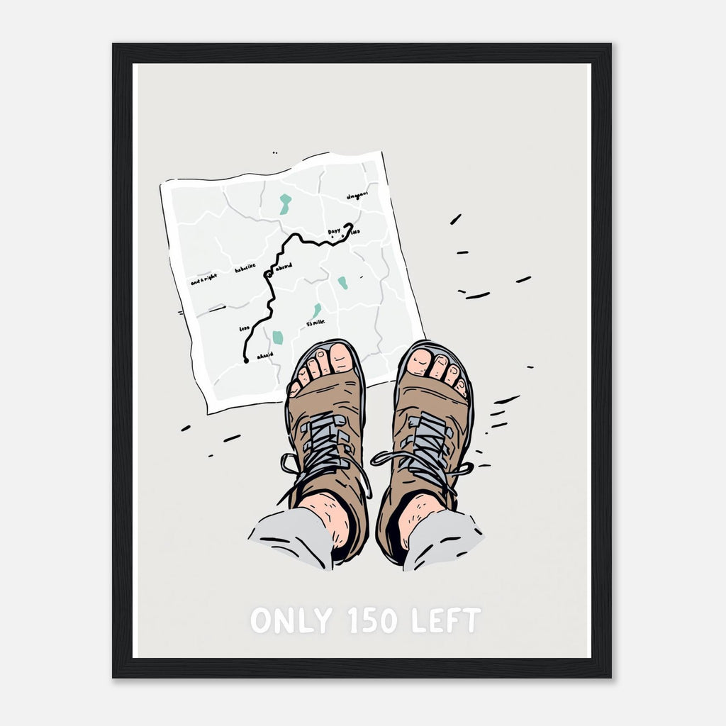 Long Distance Walker Blister Humour Print Material — detail view | Wild Thread Co