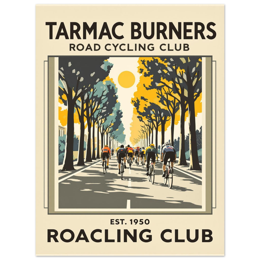 Tarmac Burners Vintage Travel Poster Art Print — detail view | Wild Thread Co
