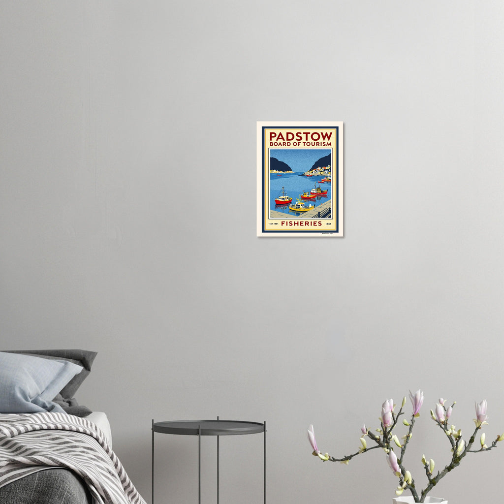 Padstow Vintage Travel Poster Art Print — detail view | Wild Thread Co