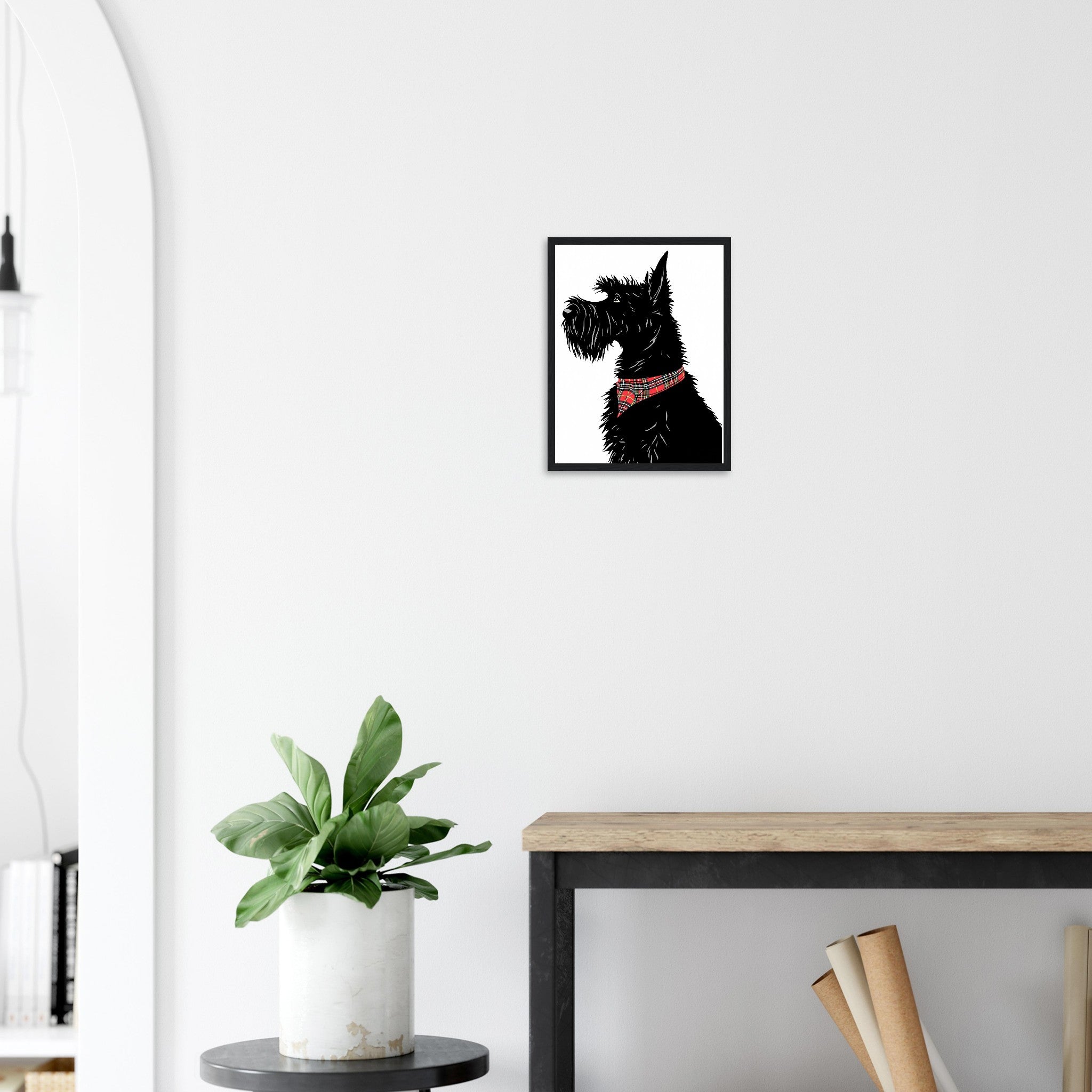 Scottish Terrier Framed Art Print — detail view | Wild Thread Co