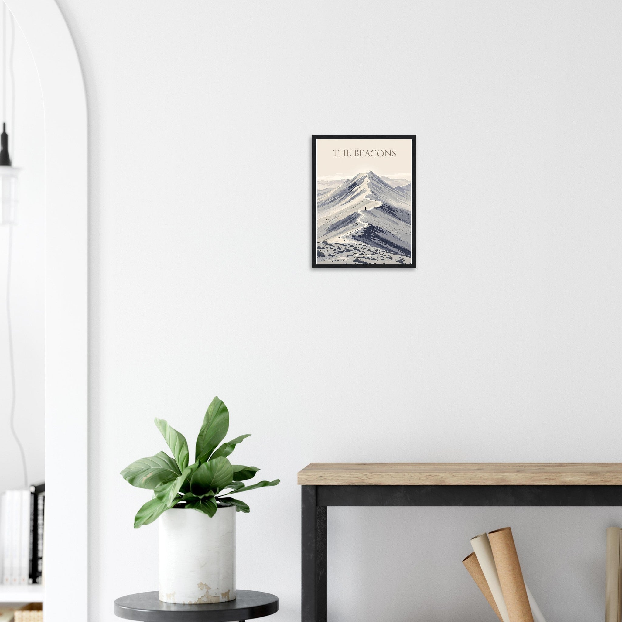 Brecon Beacons Pen Y Fan Ridgeline Framed Art Print — detail view | Wild Thread Co
