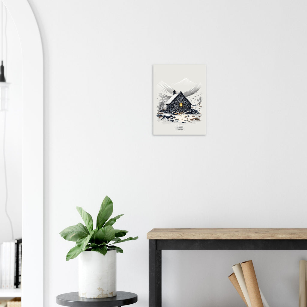 Mountain Bothy A1 Art Print Art Print — detail view | Wild Thread Co