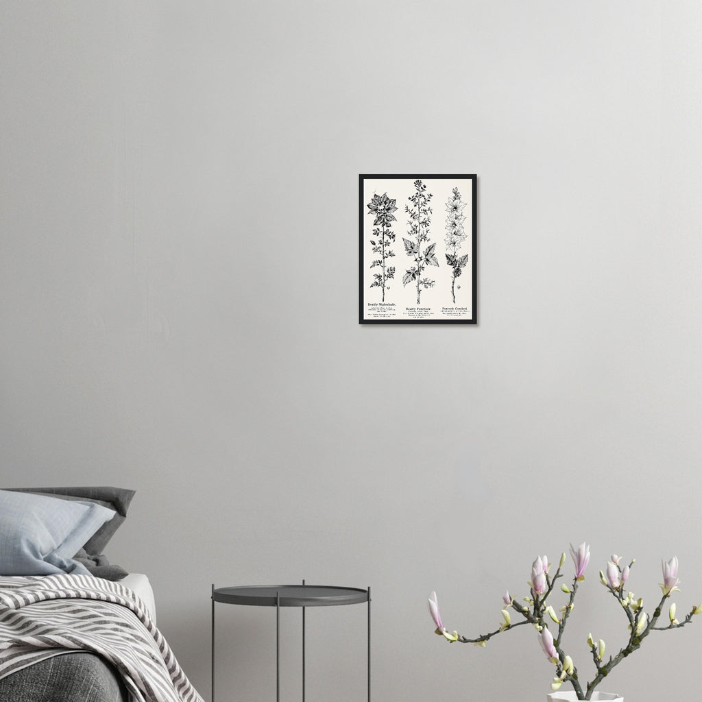 Dark Academia Deadly Botanicals Framed Print Wall Art Ready to Hang — Framed Art Print | Wild Thread Co UK
