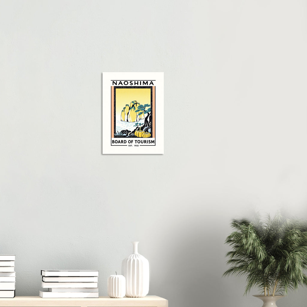 Naoshima Vintage Travel Poster Art Print — detail view | Wild Thread Co