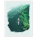 Sea Kayaking Aerial Framed Print Wall Art Ready to Hang UK Framed Art Print — detail view | Wild Thread Co