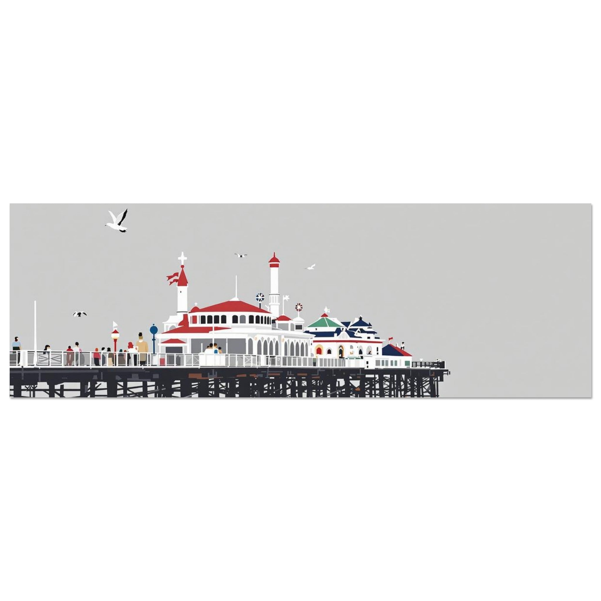 Victorian Seaside Pier Resilience Print Material — detail view | Wild Thread Co