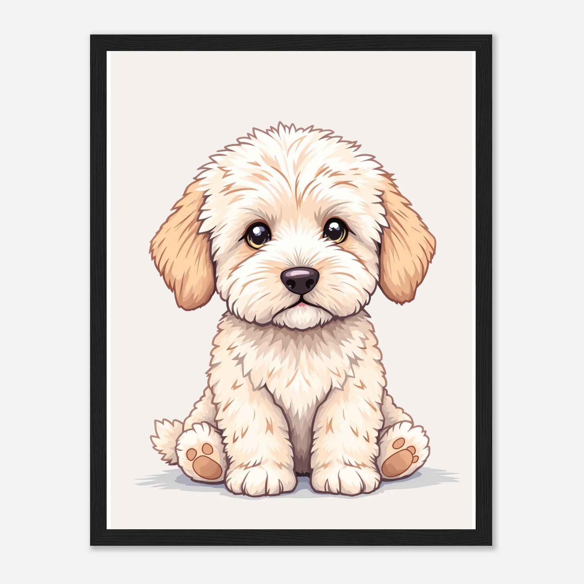 Cockapoo Fluffy Art Framed Print Wall Art Ready to Hang UK — Framed Art Print | Wild Thread Co