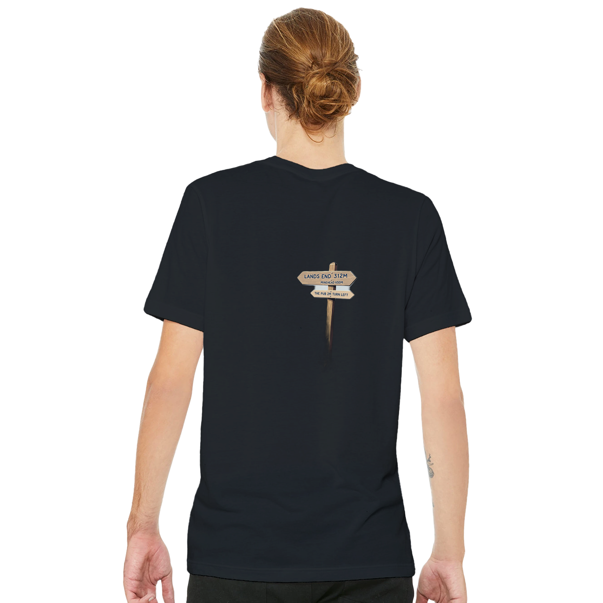 Coastal Path Signpost Humour T-Shirt — detail view | Wild Thread Co