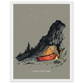 Wild Camping Bivouac Framed Print Wall Art Ready to Hang UK Framed Art Print — detail view | Wild Thread Co