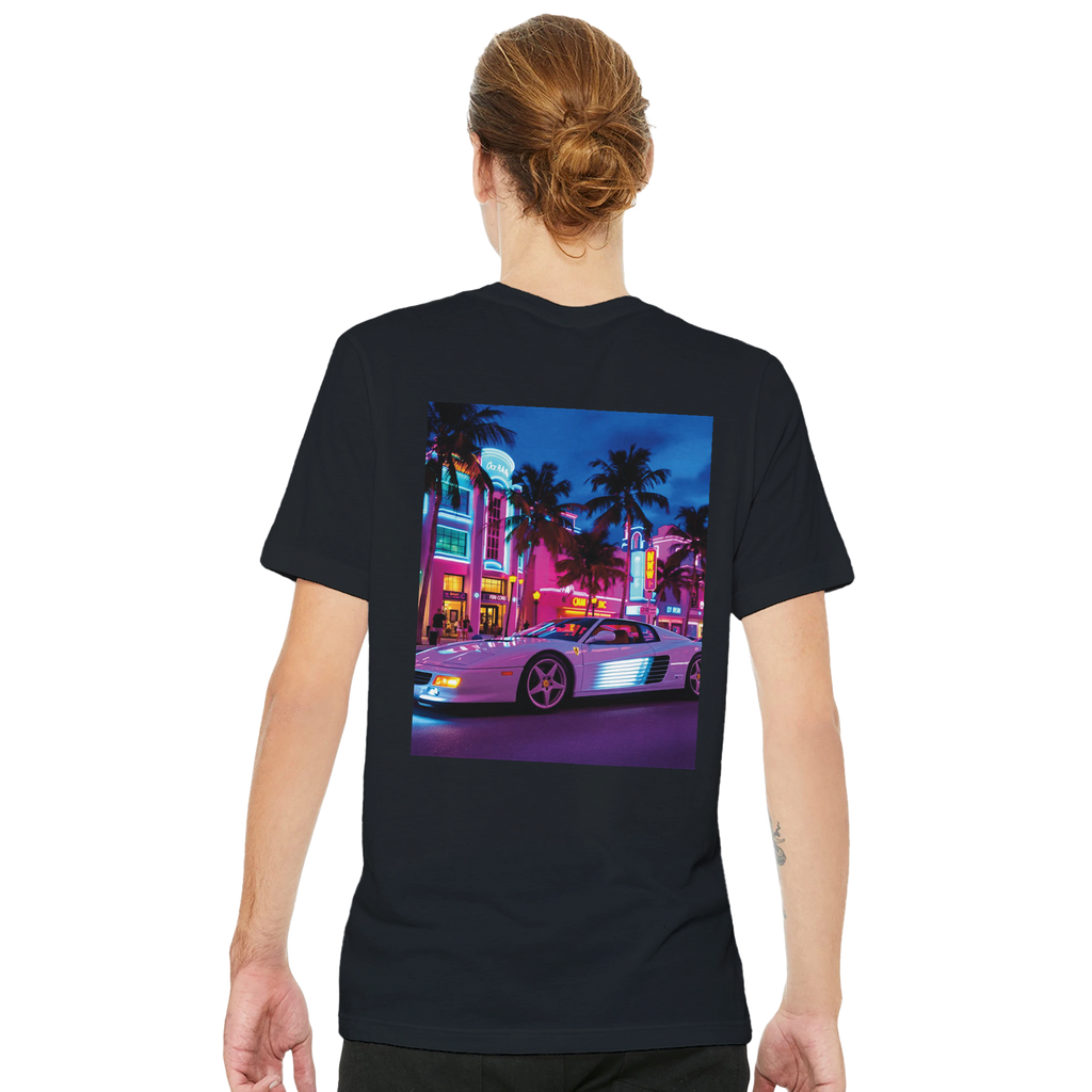 Ferrari Testarossa Miami T-Shirt — detail view | Wild Thread Co