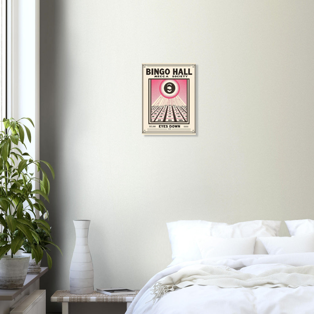 Bingo Hall Vintage Travel Poster Art Print — detail view | Wild Thread Co