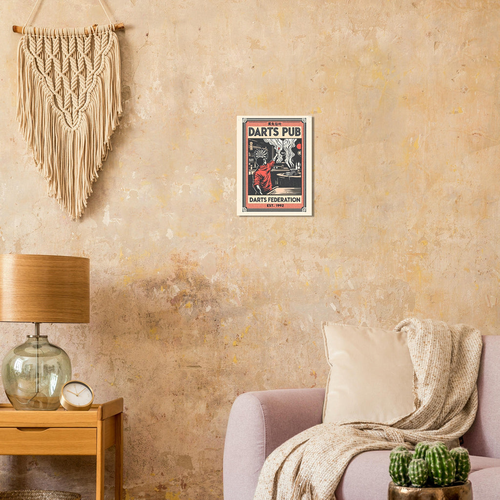 Darts Pub Vintage Travel Poster Art Print — detail view | Wild Thread Co