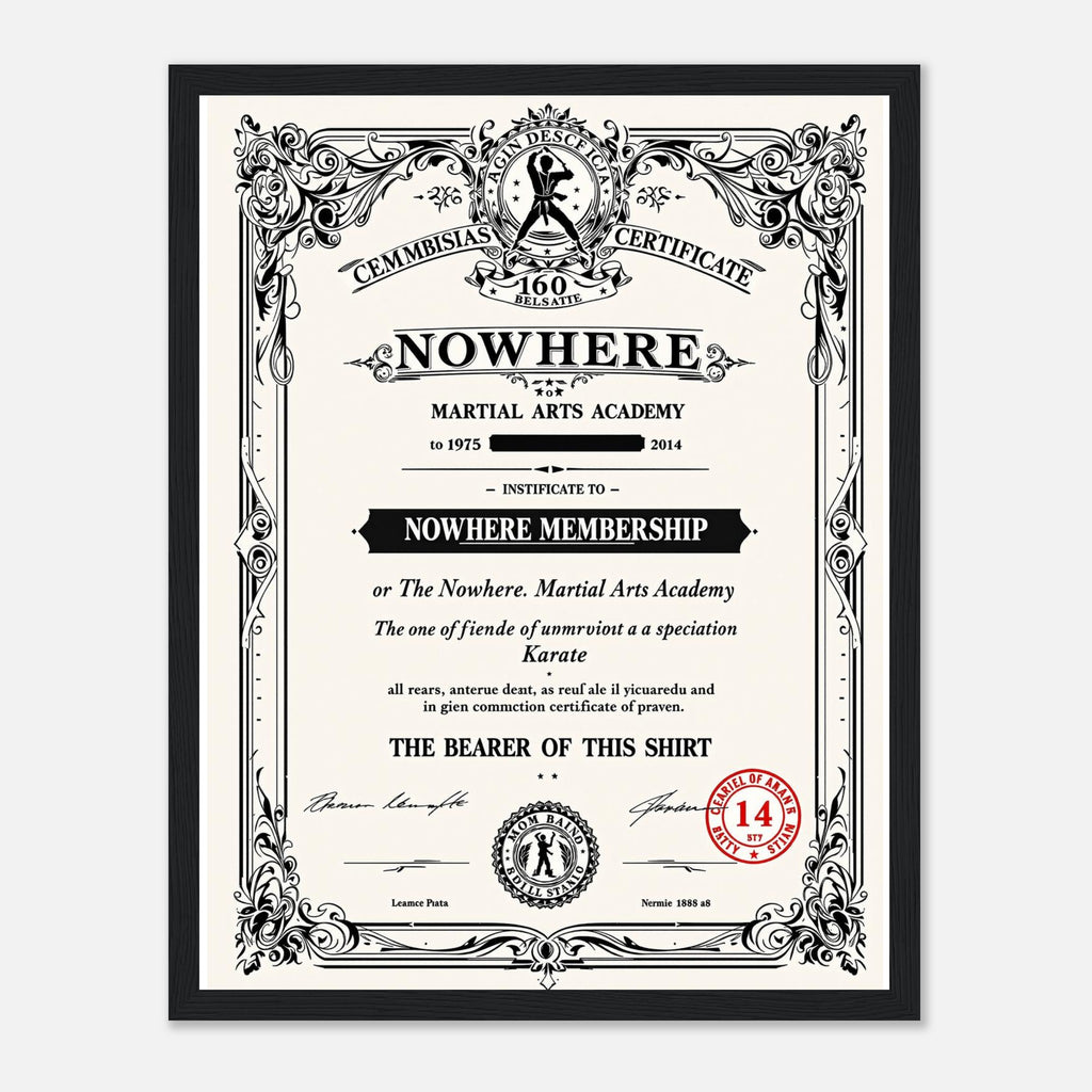 Retro Martial Arts Dojo Framed Print Wall Art Ready to Hang UK Framed Art Print — detail view | Wild Thread Co