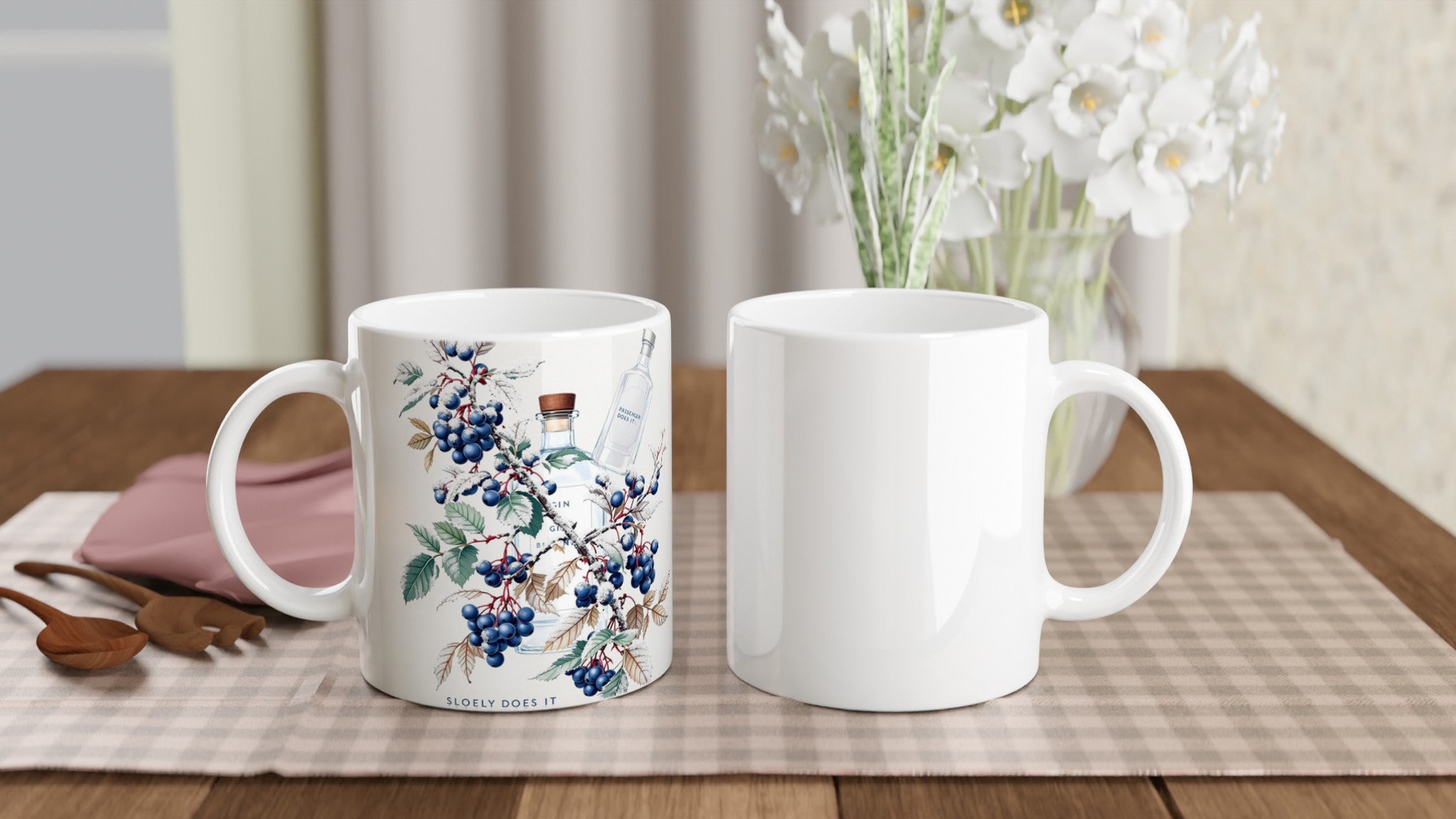 Sloe Berry Blackthorn Frost Gin Mug — detail view | Wild Thread Co
