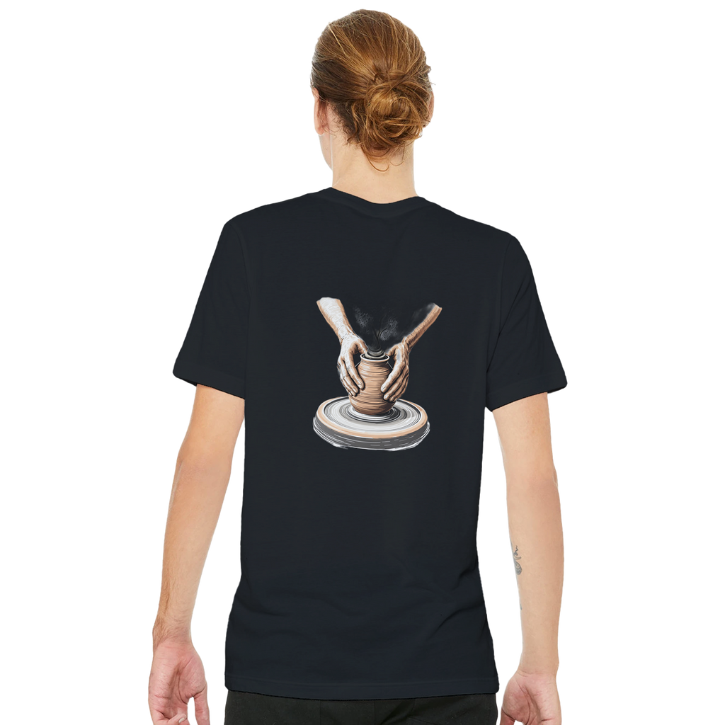 Potter Wheel Clay Hands T-Shirt — detail view | Wild Thread Co