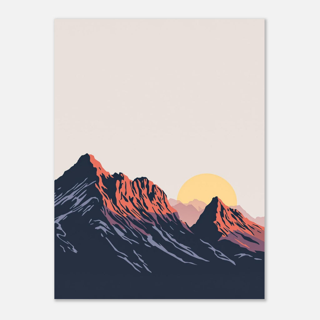 Langdale Pikes Silhouette Lake District A1 UK Art Print Art Print — detail view | Wild Thread Co