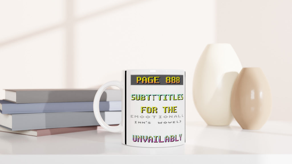 Ceefax Teletext Nostalgia Mug — detail view | Wild Thread Co