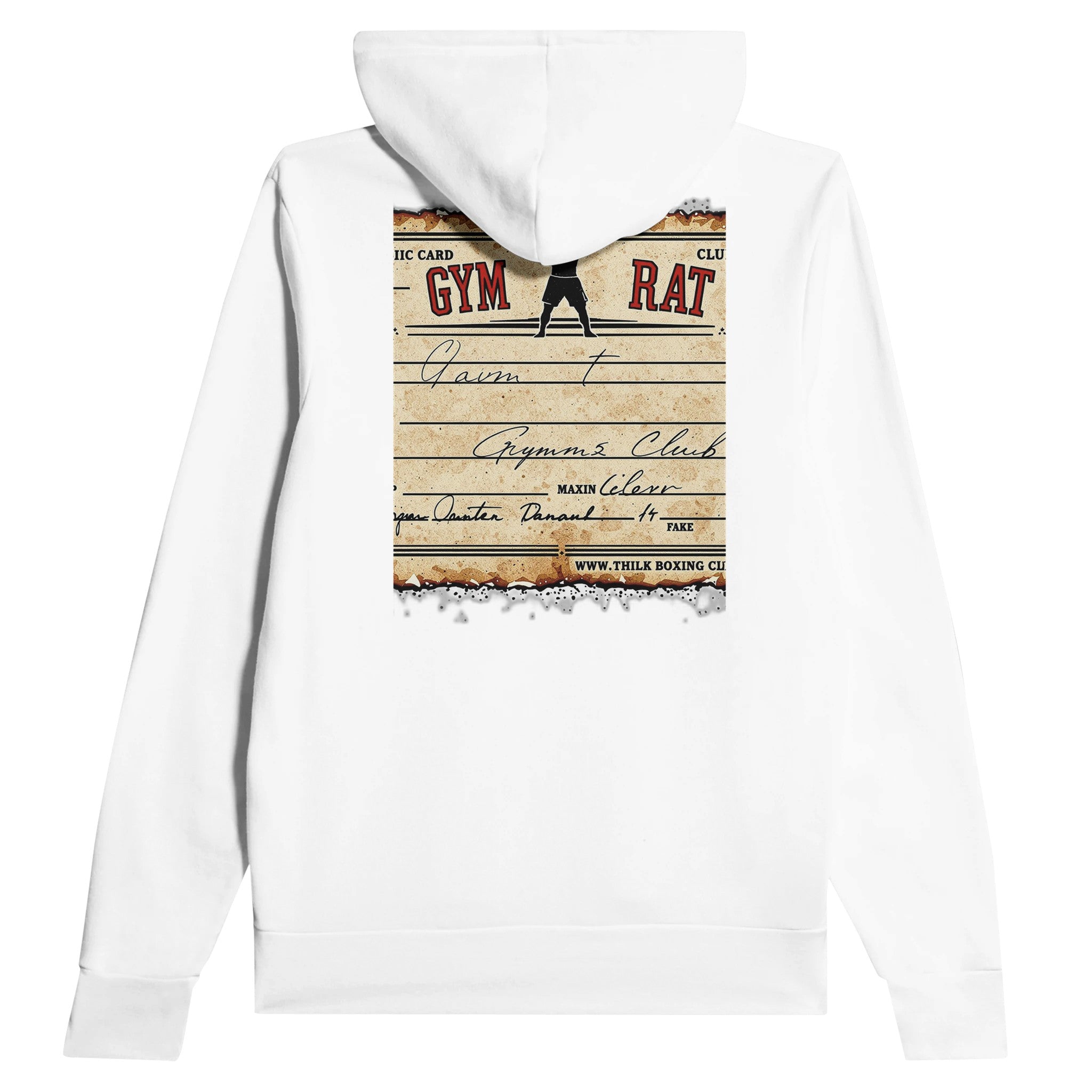 Retro Boxing Underground Hoodie — detail view | Wild Thread Co