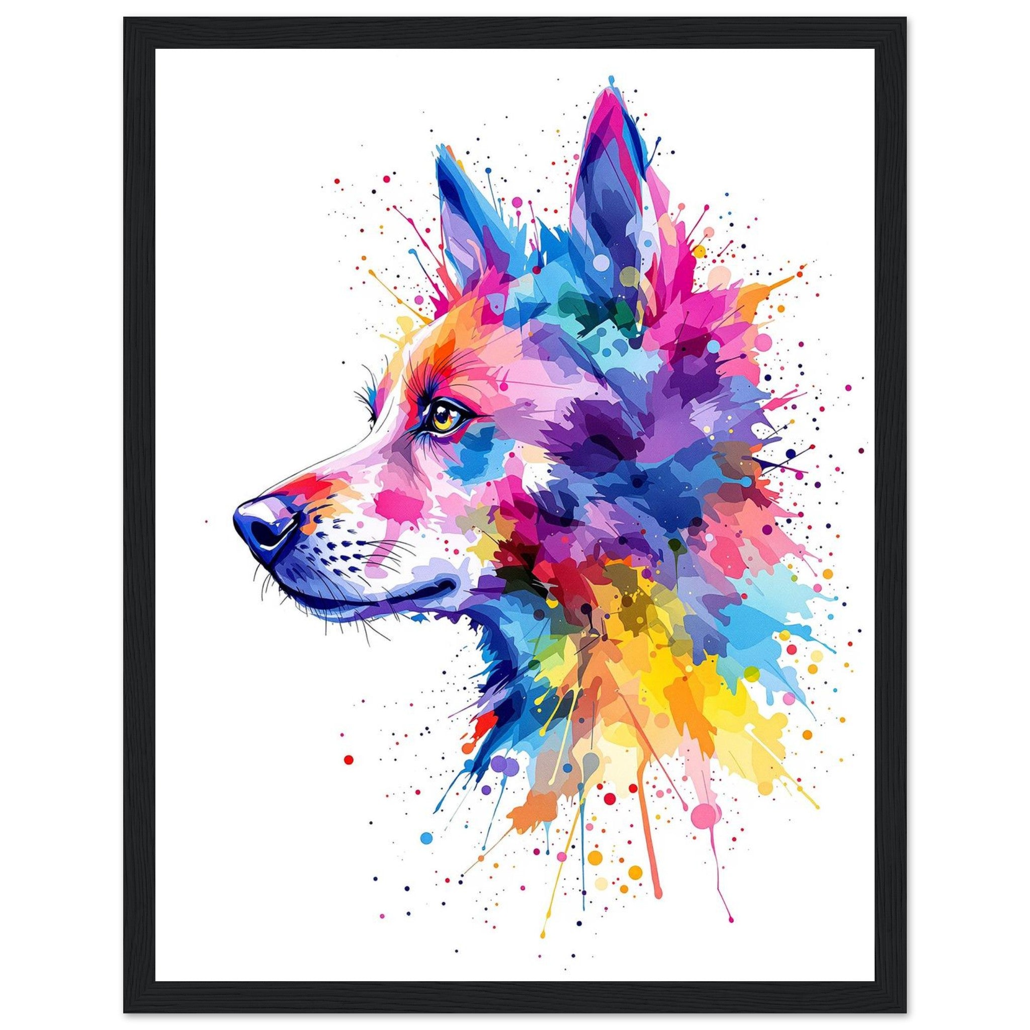 Dog Watercolour Abstract Framed Print Wall Art Ready to Hang UK — Framed Art Print | Wild Thread Co