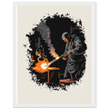 Glass Blower Craft Workshop Framed Print Wall Art Ready to Hang UK Framed Art Print — detail view | Wild Thread Co