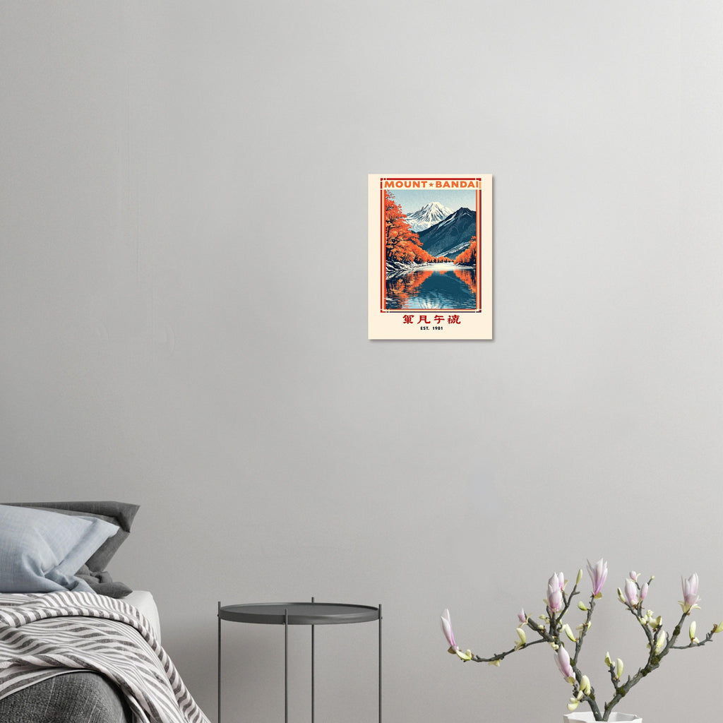 Mount Bandai Vintage Travel Poster Art Print — detail view | Wild Thread Co