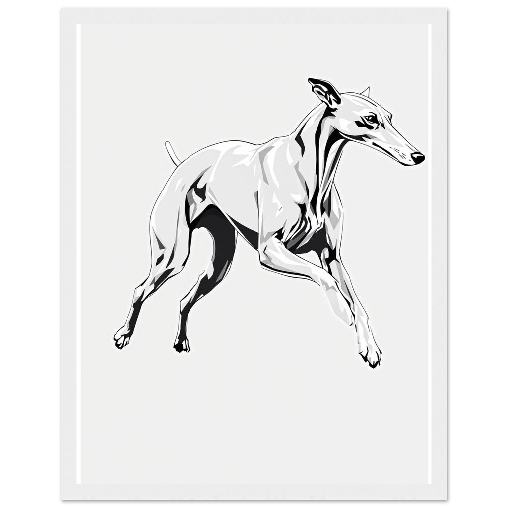 Whippet Grace Framed Art Print — detail view | Wild Thread Co