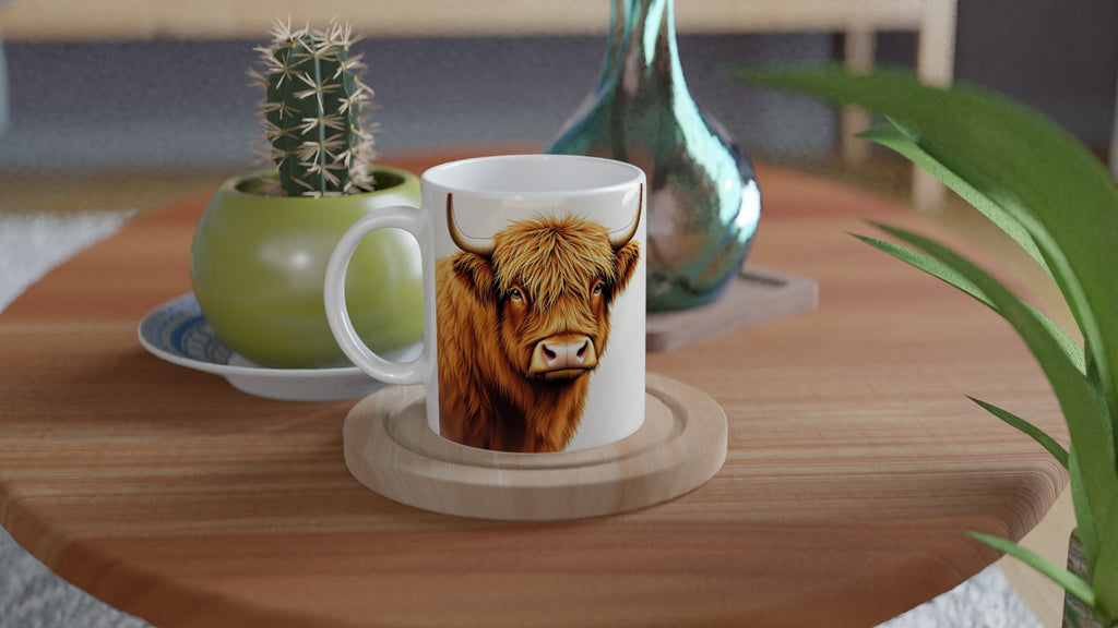 Highland Cattle Portrait Mug — detail view | Wild Thread Co