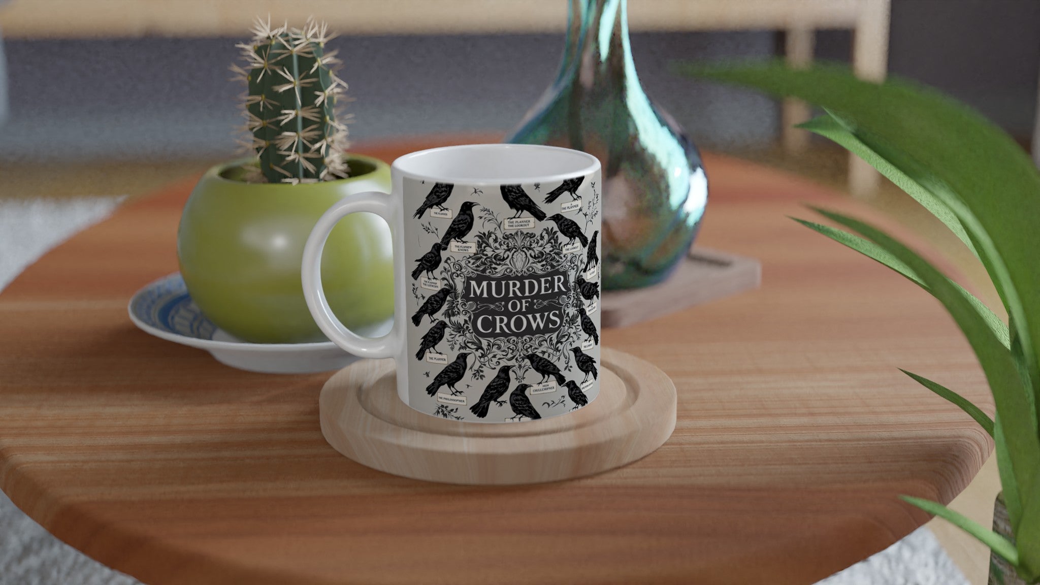 Dark Academia Ravens Murder Mug — detail view | Wild Thread Co