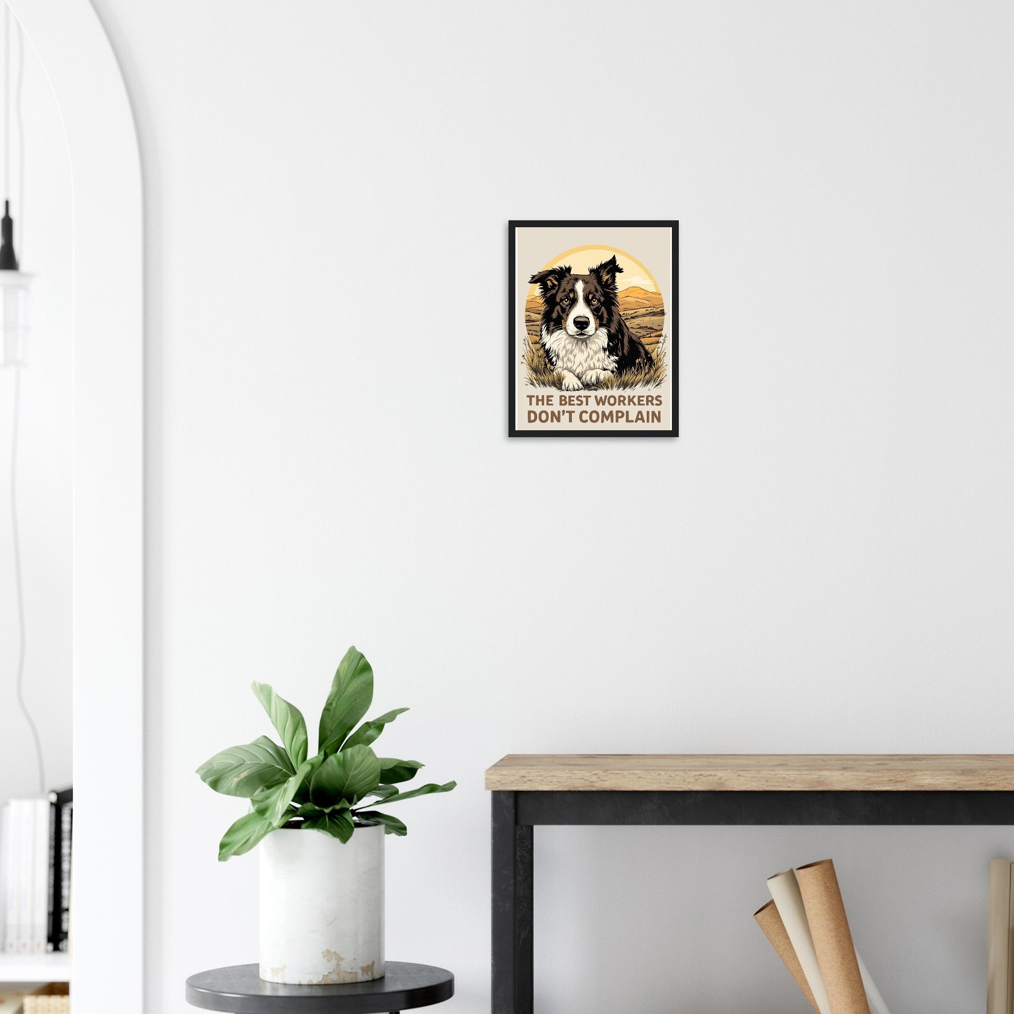 Border Collie Working Framed Print — Framed Art Print | Wild Thread Co