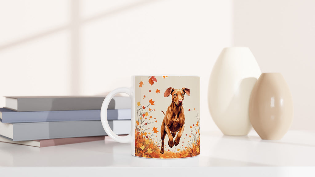 vizsla autumn Mug — detail view | Wild Thread Co