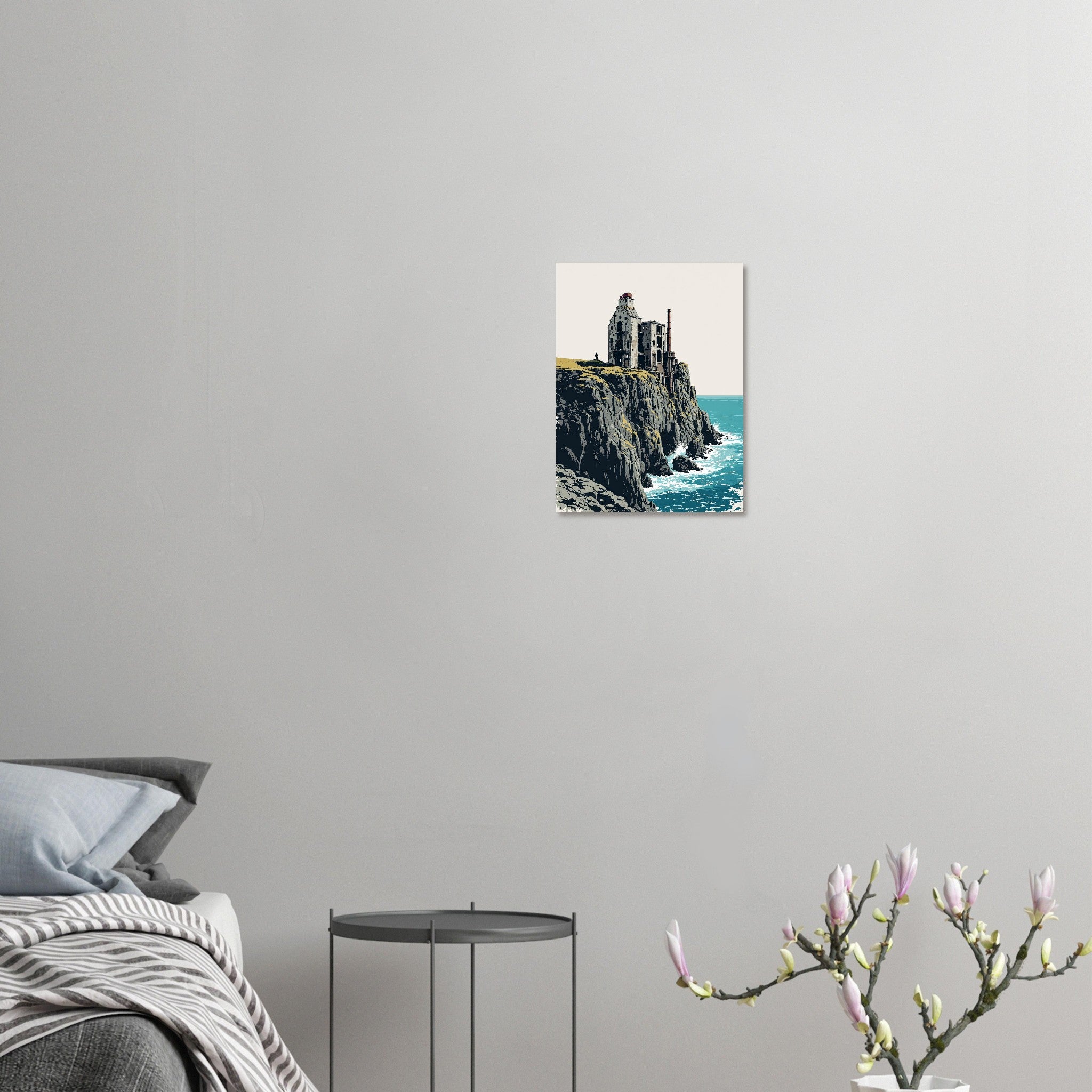 Cornish Tin Mine Cliff Art Print Art Print — detail view | Wild Thread Co