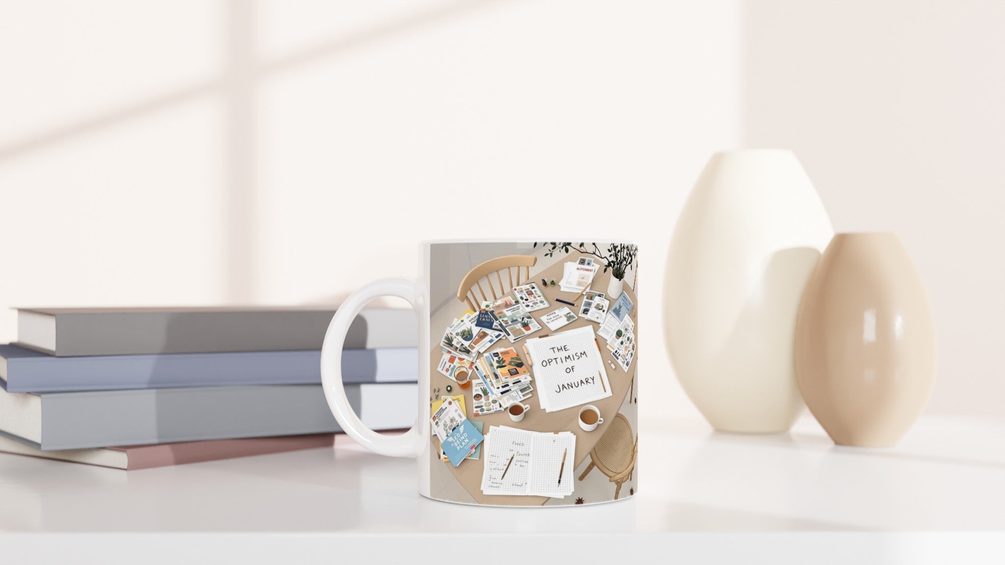 Allotment Winter Seed Catalogue Planning Mug Coffee Tea Ceramic 11oz UK Gift Mug — detail view | Wild Thread Co