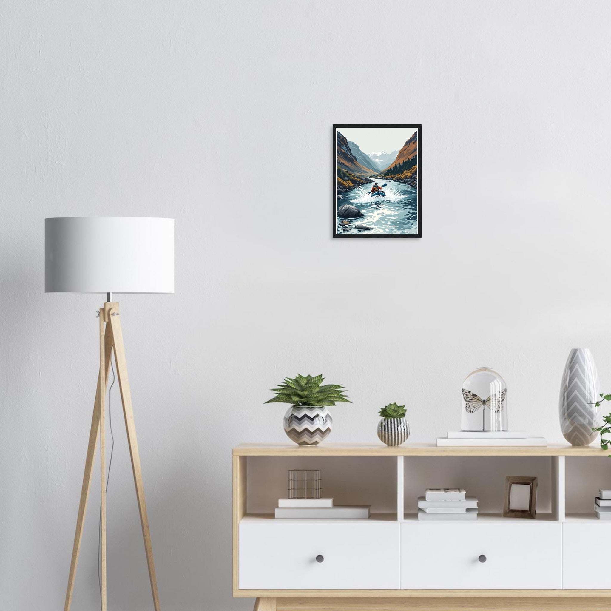 Packraft Scottish Wild River Remote Framed Print — Framed Art Print | Wild Thread Co