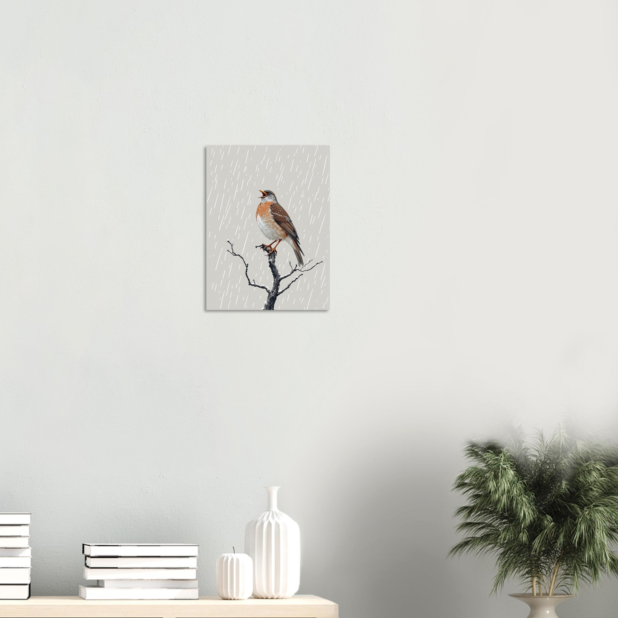 Mistle Thrush Storm Bird Art Print Poster Wall Art UK — Art Print | Wild Thread Co