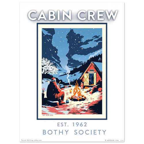 Cabin Crew Vintage Travel Poster Art Print — detail view | Wild Thread Co
