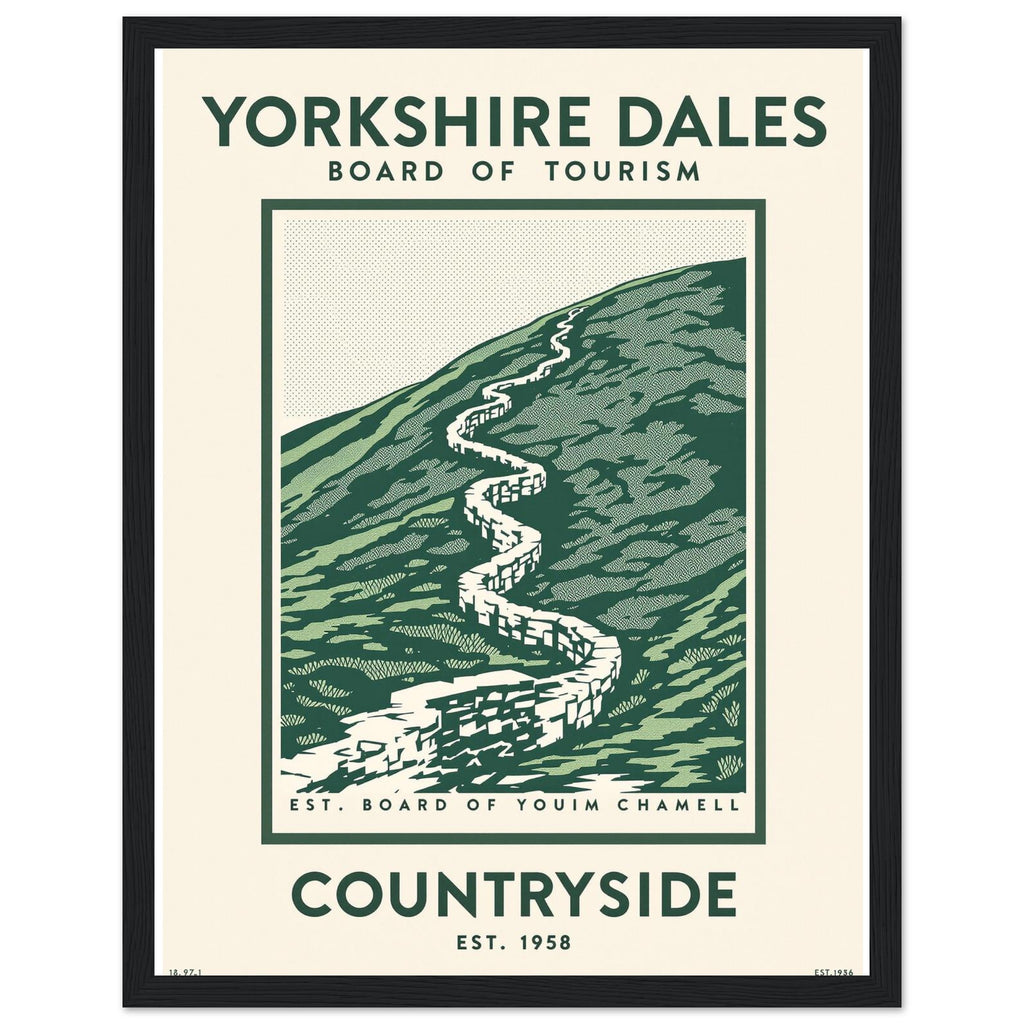 Yorkshire Dales Vintage Travel Poster — Framed Art Print | Wild Thread Co UK