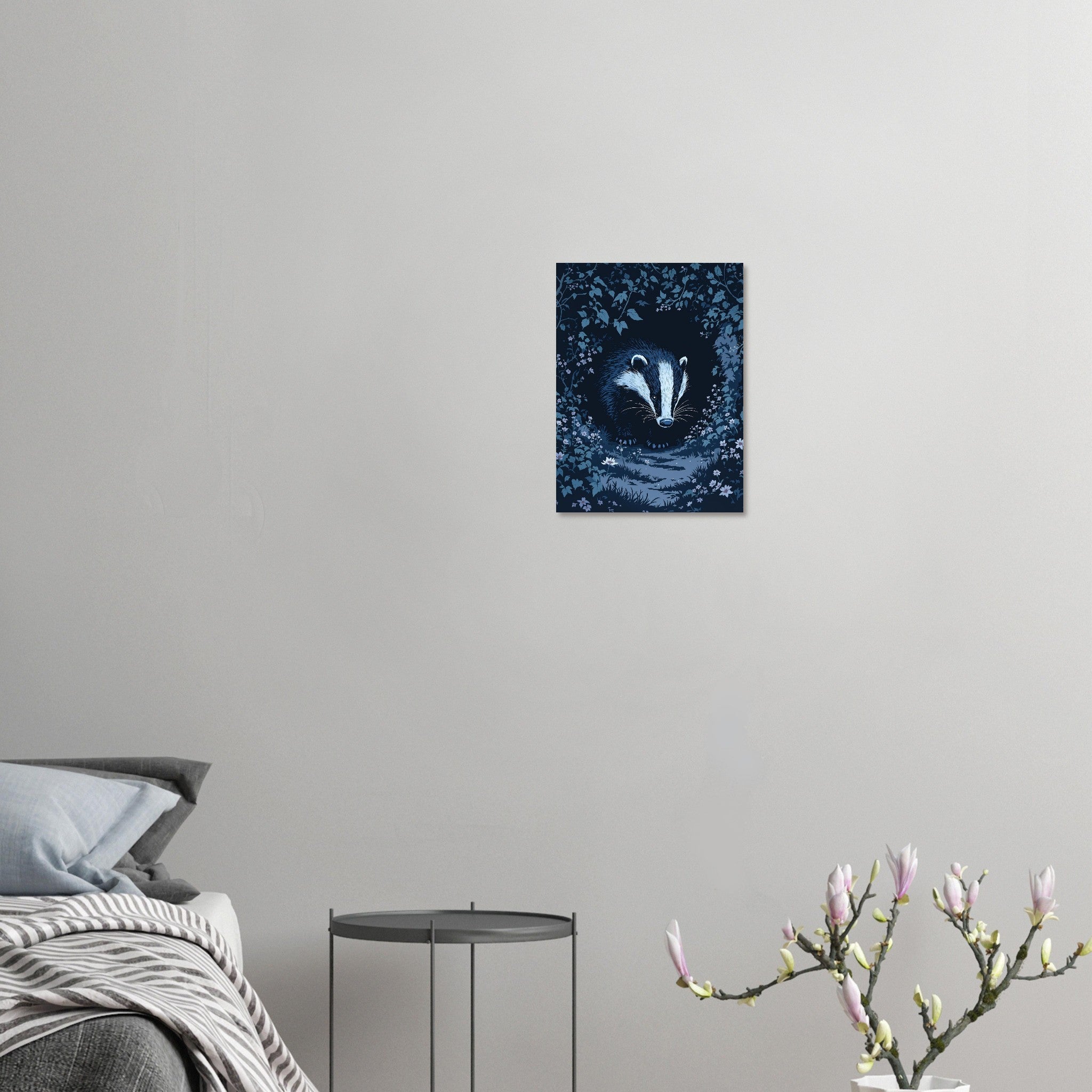 Badger Dusk Patrol British Wildlife Art A1 UK Art Print Art Print — detail view | Wild Thread Co