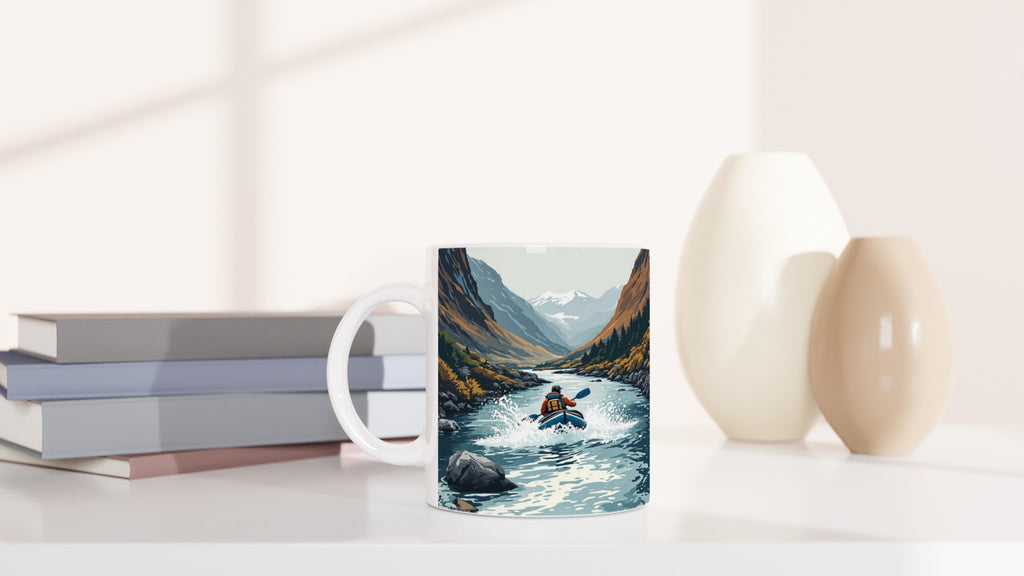Packraft Scottish Wild River Remote Mug — detail view | Wild Thread Co